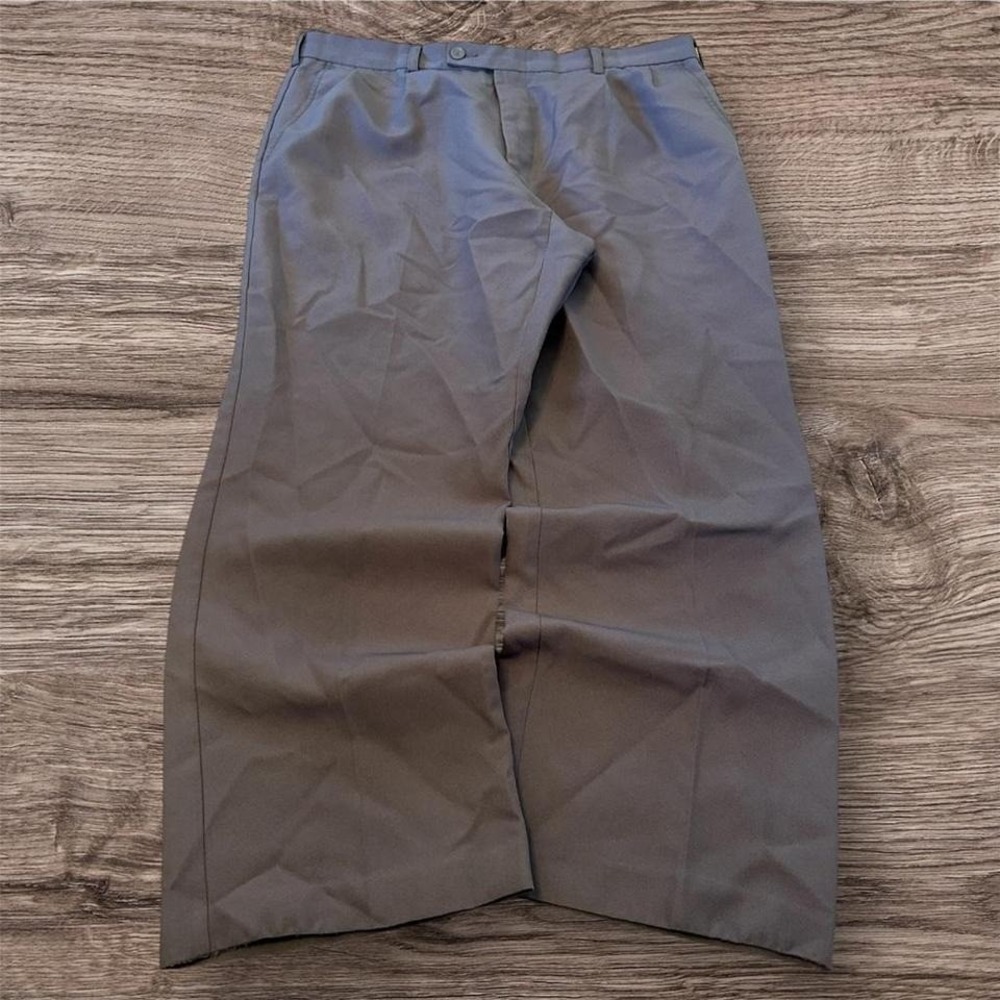 2000s Gray Baggy Wide Leg Dress Pants Y2K Vintage 34x28